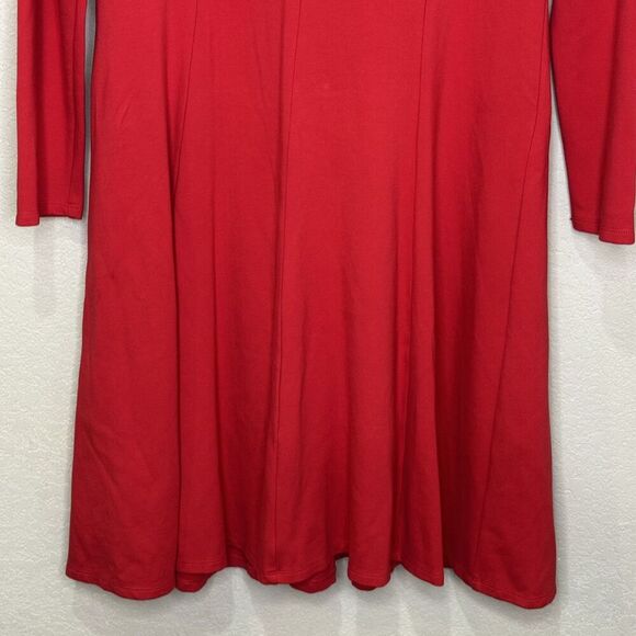 Draper James Dress Womens Medium Red Long Sleeve Fit Flare Stretch Party - Picture 5 of 10